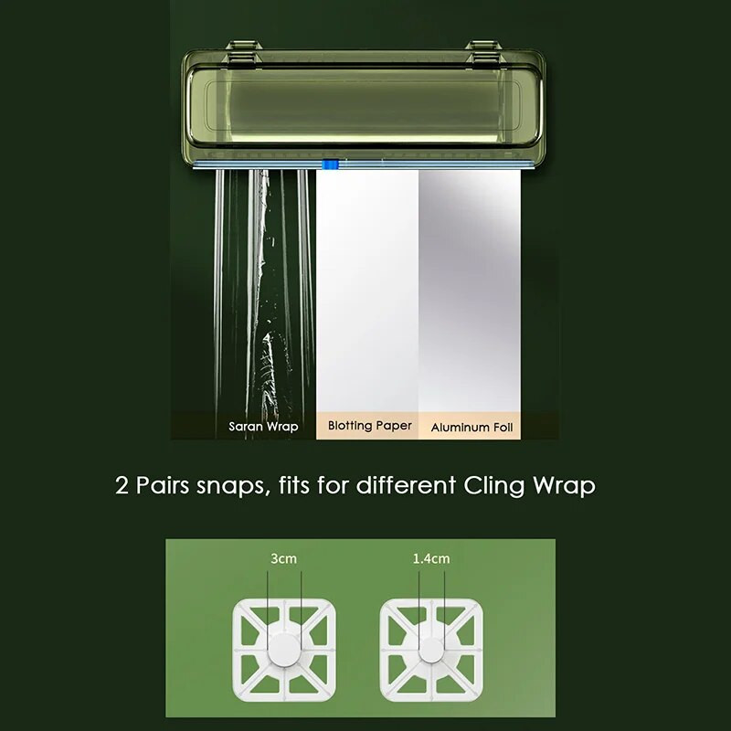 Plastikinė plėvelė, pripildoma dėžutė, aliuminio folija, vaškinio popieriaus pjaustytuvas maisto įvyniojimo dozatorius maisto įvyniojimo dozatorius virtuvės įrankių reikmenys