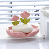 Vase portabile de săpun în formă de floare tăiate Cutie de săpun Scurgere de baie de uz casnic Tavă de săpun Cutie de săpun de baie Gadgets Suport pentru săpun