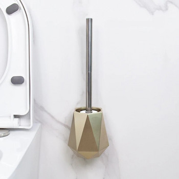 Четка за тоалетна чиния със силиконова глава TPR Nordic, монтирана на стена или стояща на пода Държач за четка за тоалетна Четка за почистване Аксесоари за баня
