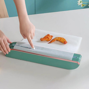 Дозатор за фолио Магнитен нож за пластмасово опаковане за кухненско съхранение Спестяващ място диспенсер за опаковане на фолио Държач за съдове Вендуза