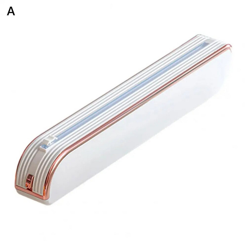 Plėvelės dozatorius Magnetinis plastikinis apvyniojimo pjaustytuvas virtuvės laikymui Vietą taupantis dozatorius apvyniojimo folijos laikikliui indams siurbtukas