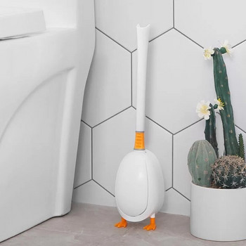 Χαριτωμένη βούρτσα τουαλέτας τύπου καταδυτικής πάπιας Επιτοίχια βούρτσα σιλικόνης σιλικόνης με σετ βούρτσας καθαρισμού μπάνιου βάσης