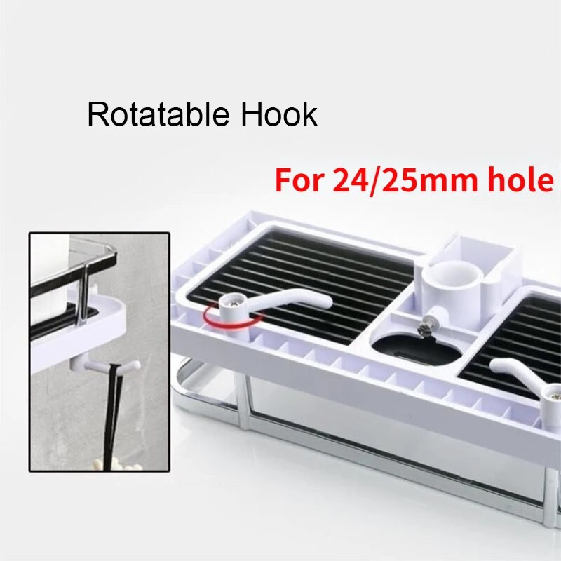 Organizator de suport de depozitare pentru duș pentru baie, fără găurire, tijă de ridicare, suport pentru cap de duș, gel de duș, suport pentru tavă pentru șampon, rafturi pentru stâlp