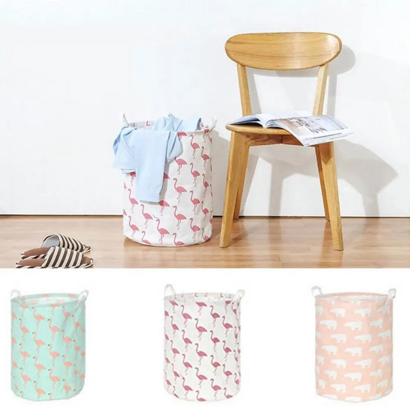 Skalbinių krepšelis Sulankstomas medvilninis linas Nešvarūs rūbai Žaislų laikymo krepšys Maišelio laikiklis Organizatorius vaikams Namai Sandėliavimas skalbimo organizavimas