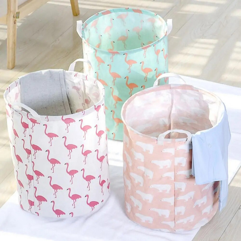 Skalbinių krepšelis Sulankstomas medvilninis linas Nešvarūs rūbai Žaislų laikymo krepšys Maišelio laikiklis Organizatorius vaikams Namai Sandėliavimas skalbimo organizavimas
