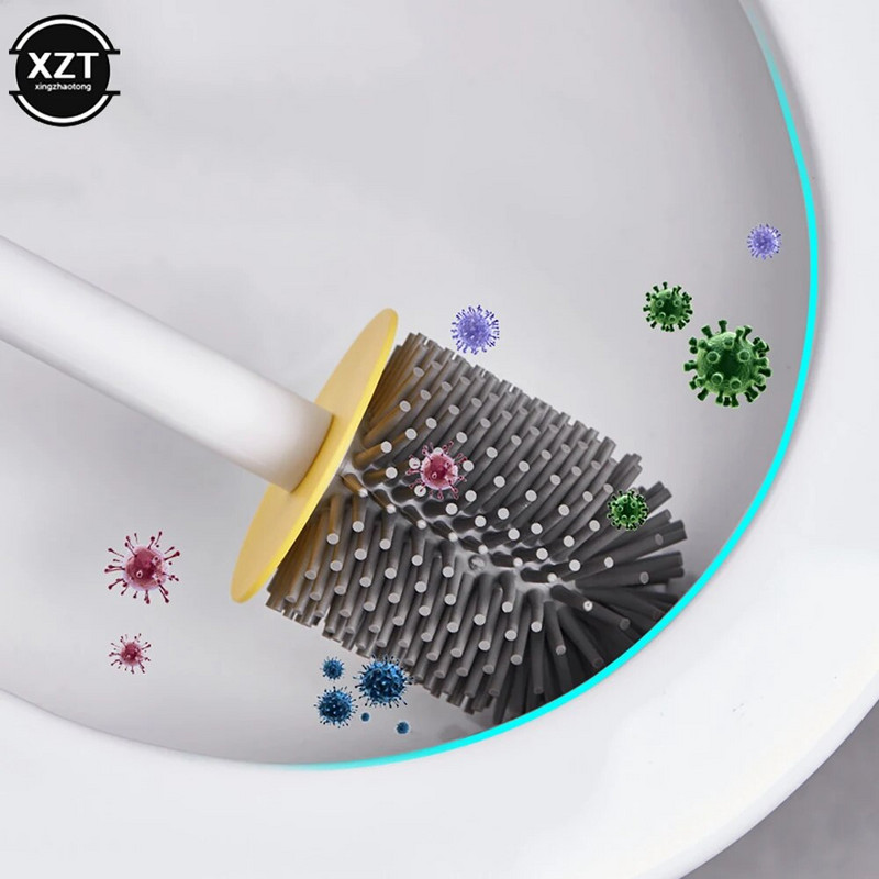 NOVA Silikonska WC četka i držač Brzo isušivanje Čista zidna četka za čišćenje Ravna glava Mekana četka Set držača WC četke