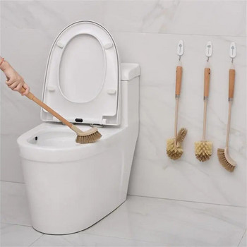 Многофункционална четка за почистване на тоалетна Четка за тоалетна в цвят дърво, скрубер за баня, тоалетна, тоалетна, четка за почистване на кухня 1 бр.