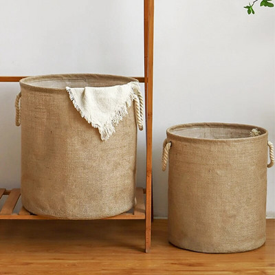 Сгъваема кошница за пране от памучно бельо Домакинска ръчна кошница за пране за мръсни дрехи Детска играчка Органайзер за различни вещи Консумативи за баня