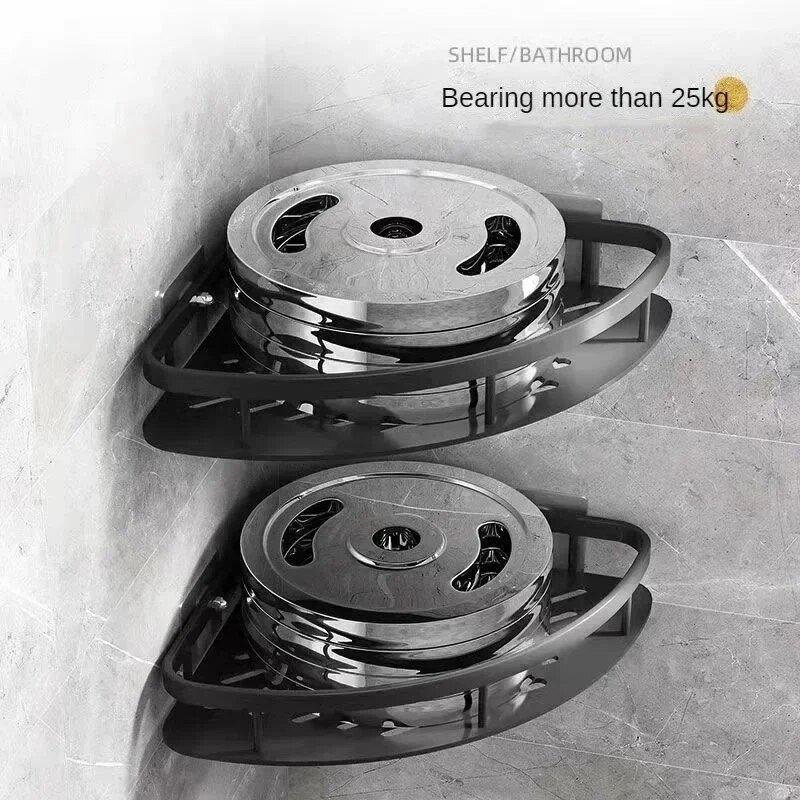 Vonios lentynos kampinės dušo lentynos Aliuminis prie sienos tvirtinamas šampūnas, laikymo lentynos Laikikliai be gręžimo Virtuvės vonios kambario priedai