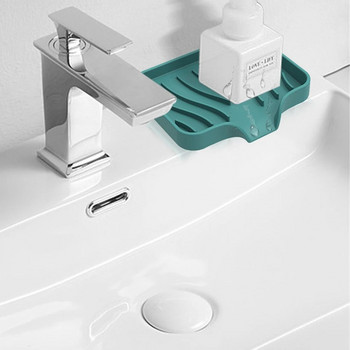 Силиконова чиния за сапун за баня Самооттичащ се държач за сапун Кухненска мивка Сапунерка Гъба за оттичане Преносима стойка за сапунерки