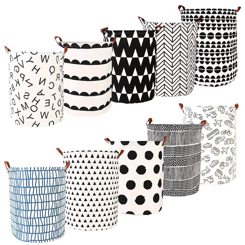 Sulankstomas skalbinių krepšelis, apvali laikymo dėžė Nešvarių skalbinių krepšelis didelės talpos klijuoti drabužiai žaislų krepšelis kibiras tvarkyklė 1vnt