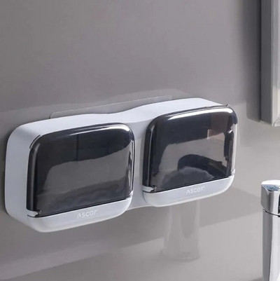 Falra szerelhető szappantartó otthoni hordozható WC-hez Vízálló szappantartó WC tárolódoboz Tároló tartó fürdőszobai kiegészítők