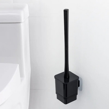 Комплект ъглови тоалетни четки Черни тоалетни четки за баня с рафт за съхранение Монтирани на стена Модерни инструменти за почистване Аксесоари за миене на тоалетна
