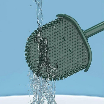 Монтирана на стена четка за тоалетна Силиконова плоска глава на четка Комплект четки за почистване на тоалетна Инструменти за почистване на тоалетна Аксесоар за баня