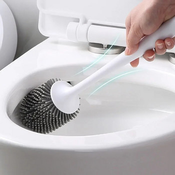 Силиконова тоалетна четка за аксесоари за тоалетна Отцеждаща се четка за тоалетна Стенни почистващи инструменти Комплекти домашни принадлежности за баня