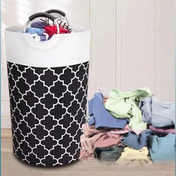 Сгъваема кошница за пране с голям капацитет с дръжка, водоустойчива и удебелена кошница за съхранение Домакинска кофа за мръсни дрехи
