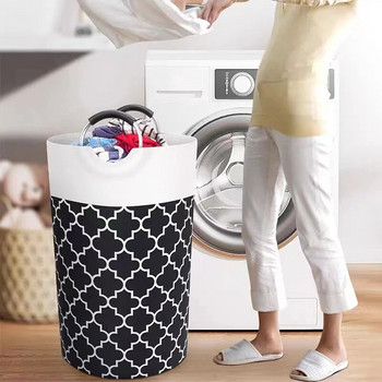 Сгъваема кошница за пране с голям капацитет с дръжка, водоустойчива и удебелена кошница за съхранение Домакинска кофа за мръсни дрехи