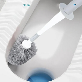 135g комплект пластмасови тоалетни четки за домашна употреба Дълга дръжка без мъртва ъглова основа Четка за почистване на тоалетна с мек косъм