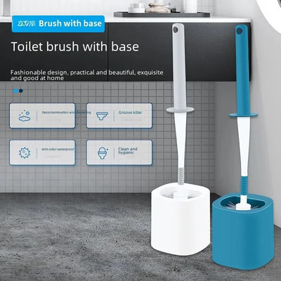 135g plastikust tualetiharja komplekt koduseks kasutamiseks pika varrega ilma surnud nurgata alusega, pehmete harjastega tualetipuhastushari