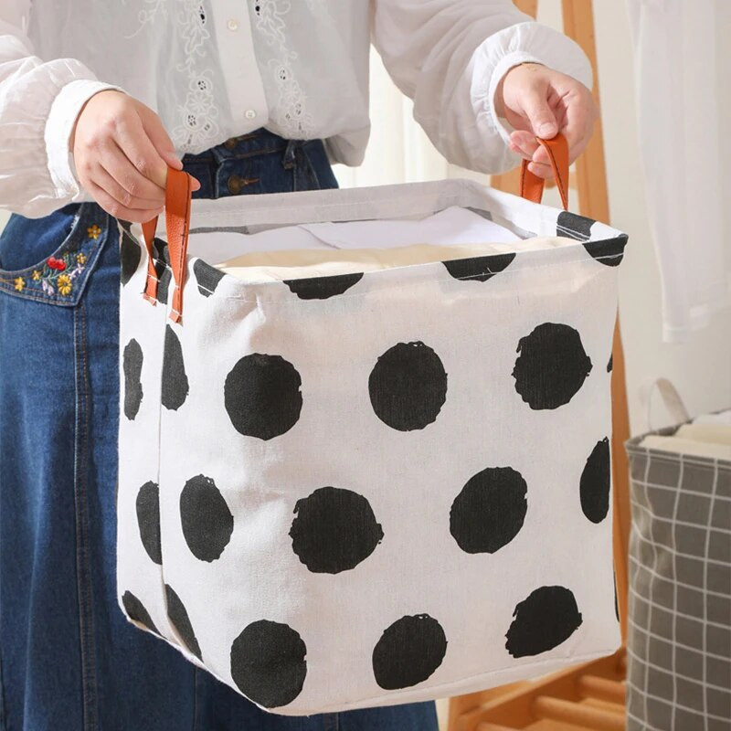 Nova ispisana košara za rublje, prijenosna sklopiva kućna torba za pohranu rublja, pamučna lanena korpa za dječje igračke, košara za prljavu odjeću