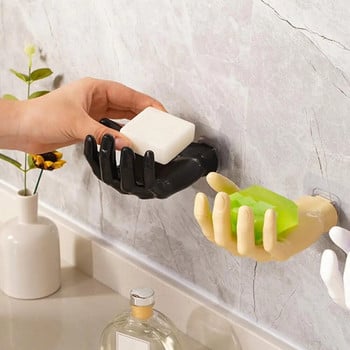 Забавен пръст Държач за сапунени чинии Държач за стенна кука Без пробив Ръчна креативна декоративна смола за съхранение на ключове Кука за сапун Баня