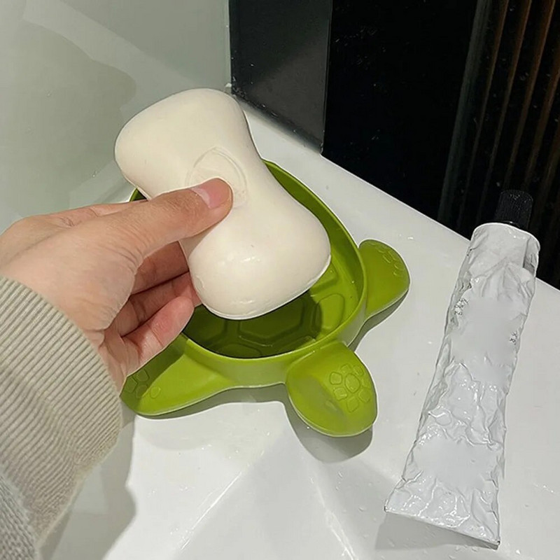 Praktičan i simpatičan držač sapuna u obliku kornjače za kućnu upotrebu, posuda za tuširanje bez nakupljanja vode