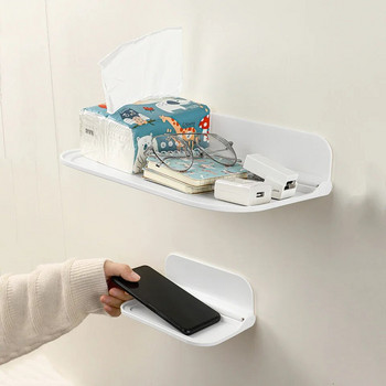 Сгъваема стойка за съхранение Нощно шкафче за баня Мобилен телефон Рафт за съхранение без пробиви Домашна телевизионна кутия Стенен рафт Домакински аксесоар за съхранение