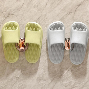 Поставка за чехли за баня без перфорация Обикновена кука за оттичане на чехли Монтирана на стена Спалня за чисто съхранение Сушилник