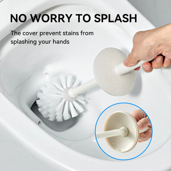 WORTHBUY Βούρτσα καθαρισμού τουαλέτας κατά του πιτσιλίσματος Εργαλείο καθαρισμού τουαλέτας με μακρύ χερούλι, εύκαμπτες τρίχες με βάση οικιακής βούρτσας τουαλέτας