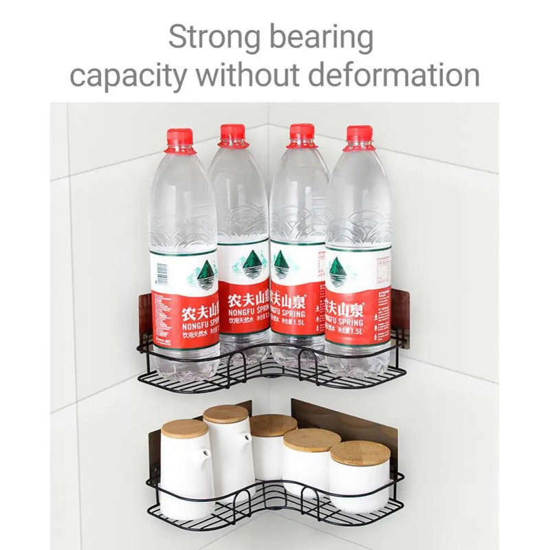 Kupaonski kutni stalak od nehrđajućeg čelika Kupaonska polica bez bušenja Police za tuširanje Bez deformacija Stalak za pohranu šampona Trokut