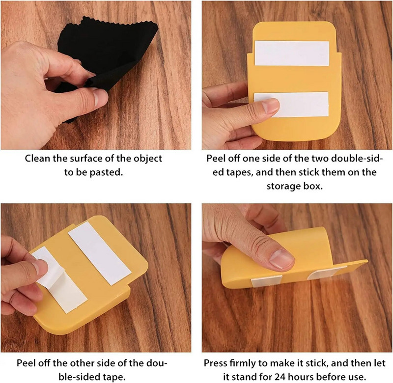 Монтиран на стена държач за дистанционно управление Самозалепваща се стойка за стена Телефон Химикалка Молив Четки Поставка за очила Кутия за съхранение Органайзер