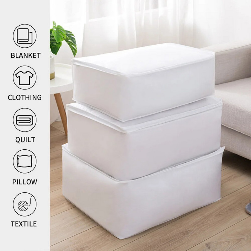Чанта за съхранение на дрехи с голям капацитет Гардероб Прахоустойчив органайзер Одеяло Чанта за съхранение на дрехи Водоустойчива чанта за организация