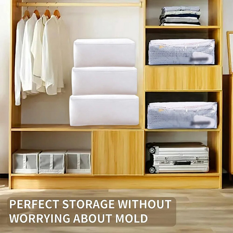 Чанта за съхранение на дрехи с голям капацитет Гардероб Прахоустойчив органайзер Одеяло Чанта за съхранение на дрехи Водоустойчива чанта за организация