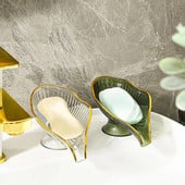 Lefolyótányér tálca Kreatív szappantartó Szappandoboz Fürdőszobai kütyük csúszásmentes mosodai szappantartó tároló Szappantartó levélforma