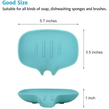 Στήριγμα σιλικόνης για πιάτα για σαπούνι αυτοστραγγιζόμενος αντιολισθητικός δίσκος σαπουνιού μπάνιου νεροχύτης κουζίνας Σχάρα αποθήκευσης πιάτων