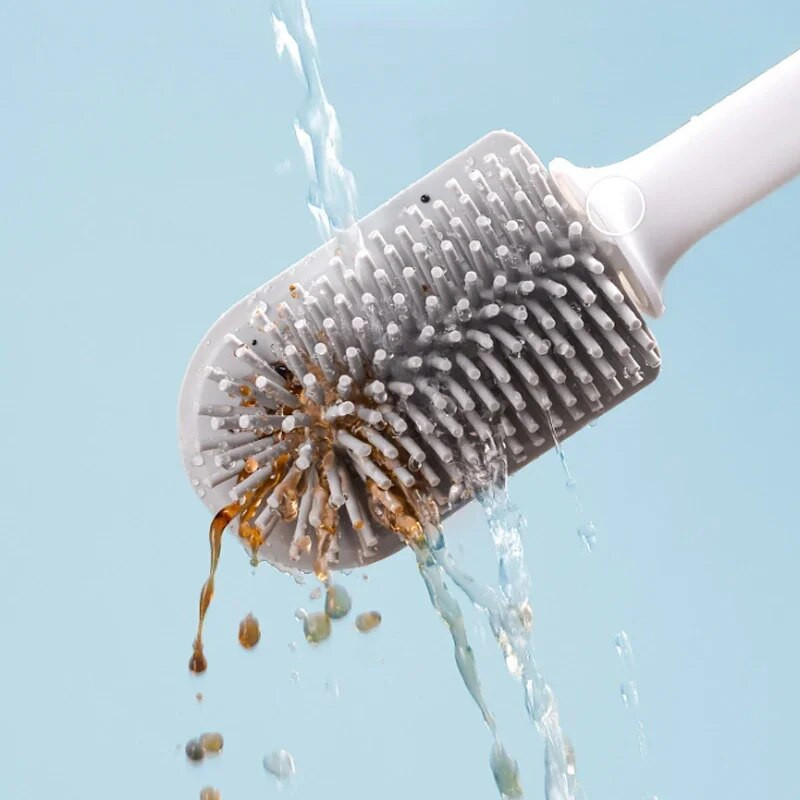 Meka TPR silikonska WC četka s držačem Crna zidna odvojiva ručka Čistač kupaonice Izdržljivi WC pribor