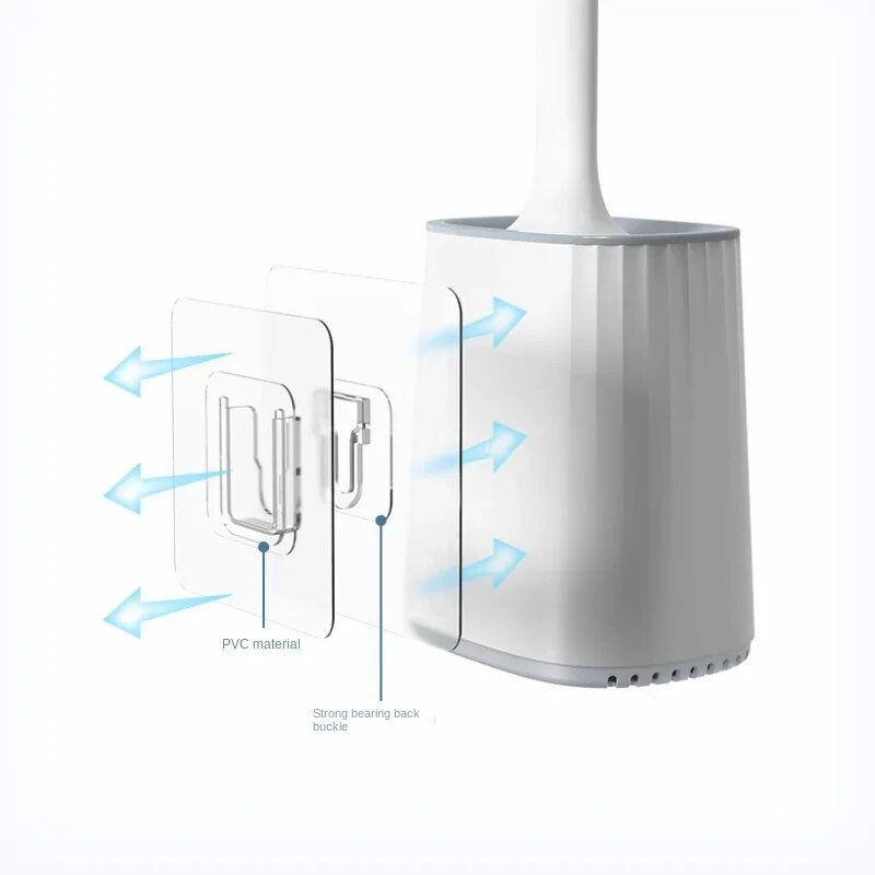 Meka TPR silikonska WC četka s držačem Crna zidna odvojiva ručka Čistač kupaonice Izdržljivi WC pribor