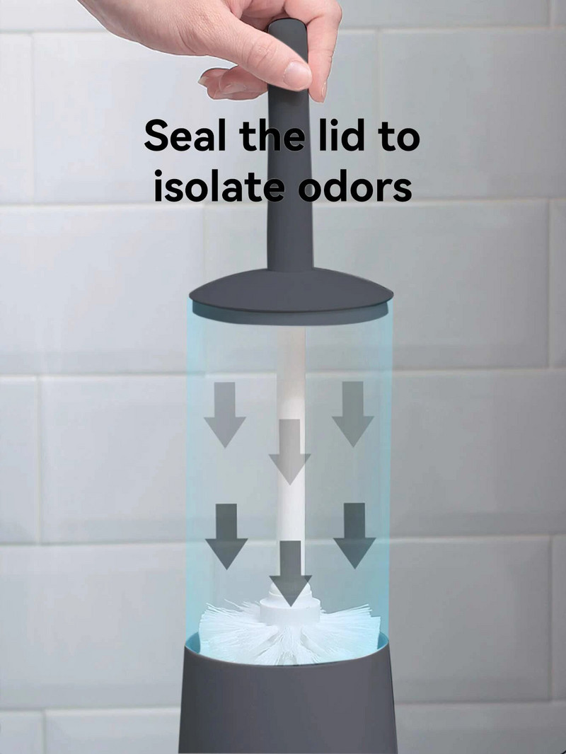 WORTHBUY buitinis minkštų šerių šepetys, skirtas tualeto vonios kambariui, tualeto valymo šepetys su laikikliu, tualeto reikmenys