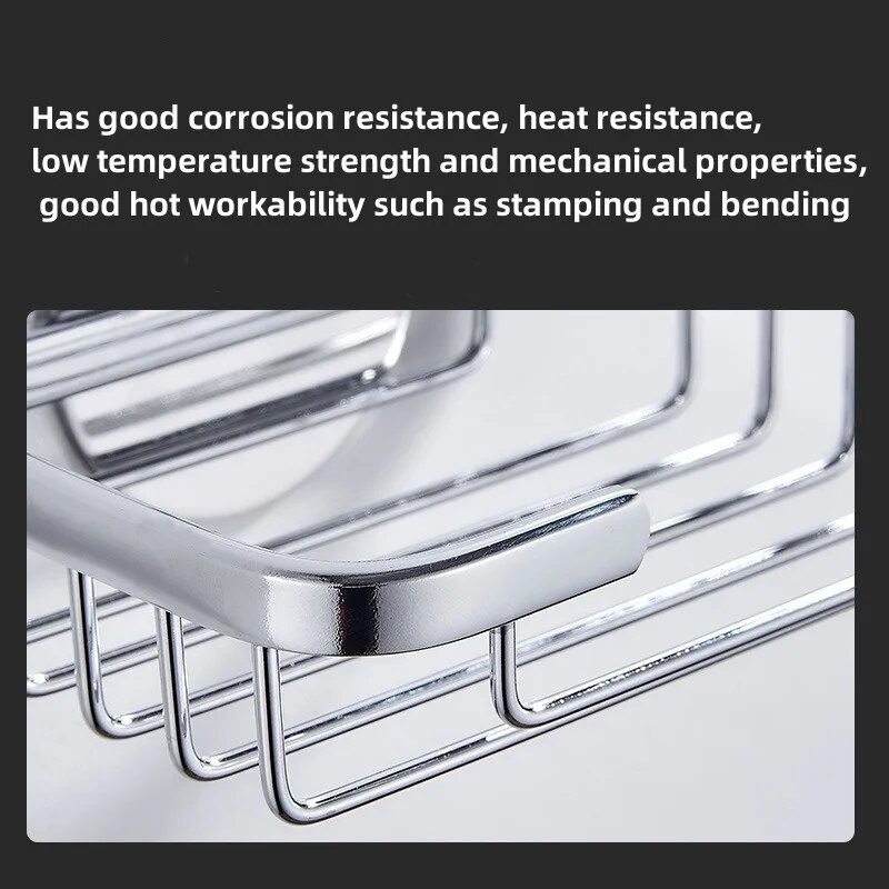 Nerūdijančio plieno muilo indai Sieninis dušo muilo laikiklis Vonios kambario laikymo dėžutė Muilo indų krepšelio padėklas