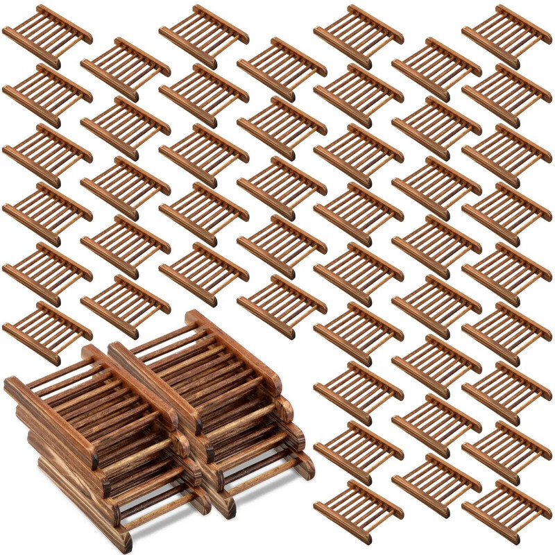 Bambuko medienos muilo laikiklis medinis muilo indų padėklas vonios dėklas Rankų darbo vonios dušo indo dekoras namų virtuvės kempinės šveitikliui