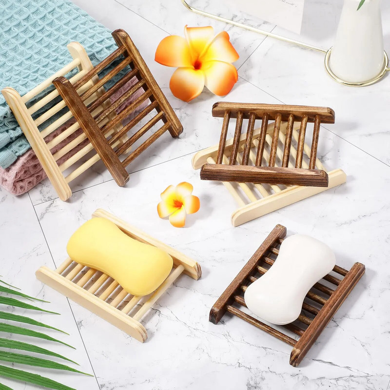 Bambuko medienos muilo laikiklis medinis muilo indų padėklas vonios dėklas Rankų darbo vonios dušo indo dekoras namų virtuvės kempinės šveitikliui