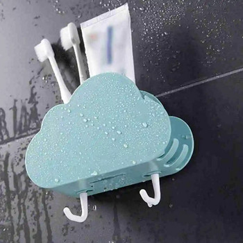 Сладък облачен багажник за съхранение в банята Самозалепващи се рафтове за душове в банята Четка за зъби Паста за зъби Козметика Органайзер за рафтове за различни вещи
