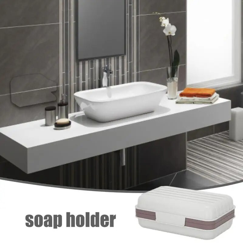 Kelioninė muilo dėžutė su dangteliu, muilo indas, nešiojamasis muilo laikiklis, kelioninis dėklas Universalus muilo konteineris, skirtas kelionei kempingo vonios kambariui