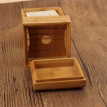 Кутия за сапунерка за пътуване Държач за калъф за сапун Екологичен бамбуков дървен контейнер за сапунерка Кутия за съхранение на сапун Аксесоари за баня N27