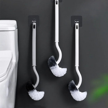 Πλαστική βούρτσα κεφαλής τουαλέτας πολλαπλών λειτουργιών Καμπυλωτό πλυντήριο καθαρισμού μπάνιου Κάμψη παχύρρευστη λαβή Γωνιακή βούρτσα PP Στήριγμα