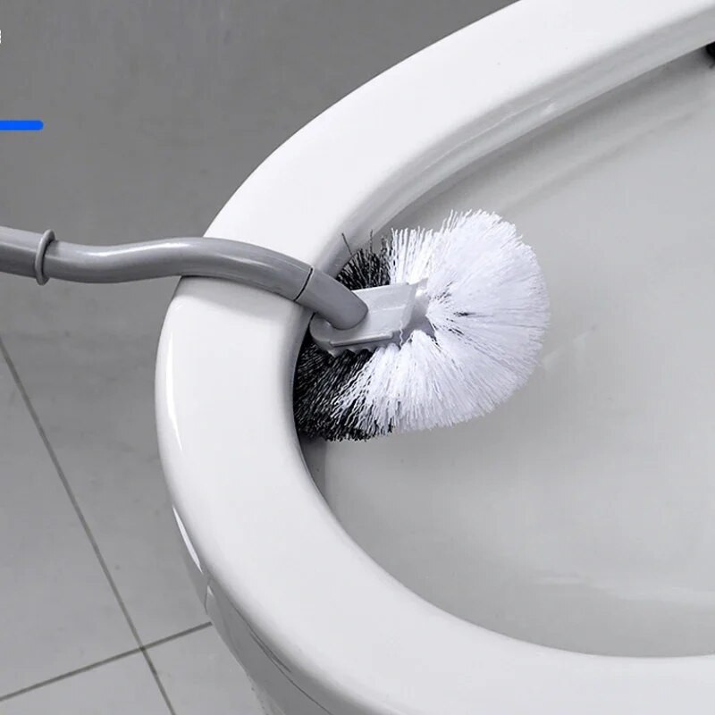 Daugiafunkcinė galvutė plastikinis tualeto šepetys, išlenktas vonios kambario valymo šveitiklis, lankstomas storas kampinis šepetys, PP laikiklis