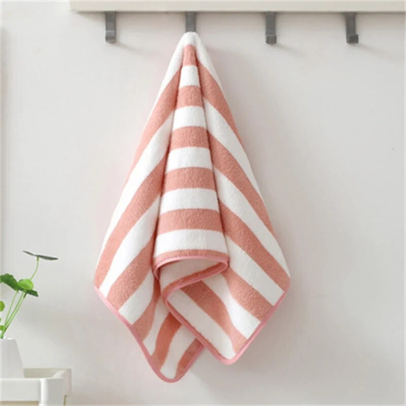 35x75cm vonios rankšluostis koralinis vilnas mikropluoštas dryžuotas suaugusiems buitinė tekstilė Vonios kambario minkšta moteriška sauna SPA sugeriantis rankšluostis