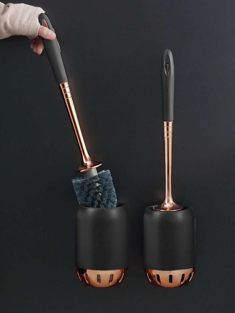 WORTHBUY pakabinamas tualeto šepetys su laikikliu WC ilga rankena Valymo šepetėlis, nuimamas be negyvo kampo, vonios kambario įrankiai