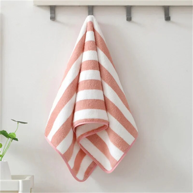 35x75cm vonios rankšluostis koralinis vilnas mikropluoštas dryžuotas suaugusiems buitinė tekstilė Vonios kambario minkšta moteriška sauna SPA sugeriantis rankšluostis