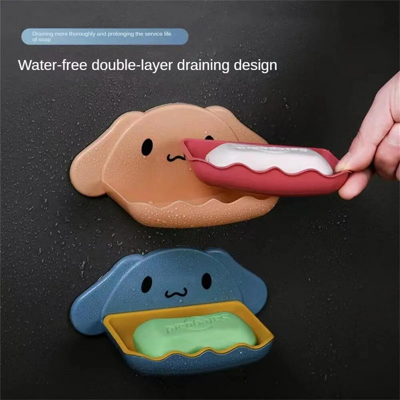1PC crtana kutija za sapun Polica Zidna kutija za sapun bez probijanja Snažna vakuumska čašica za pražnjenje Stalak za pohranu Kupaonski pribor